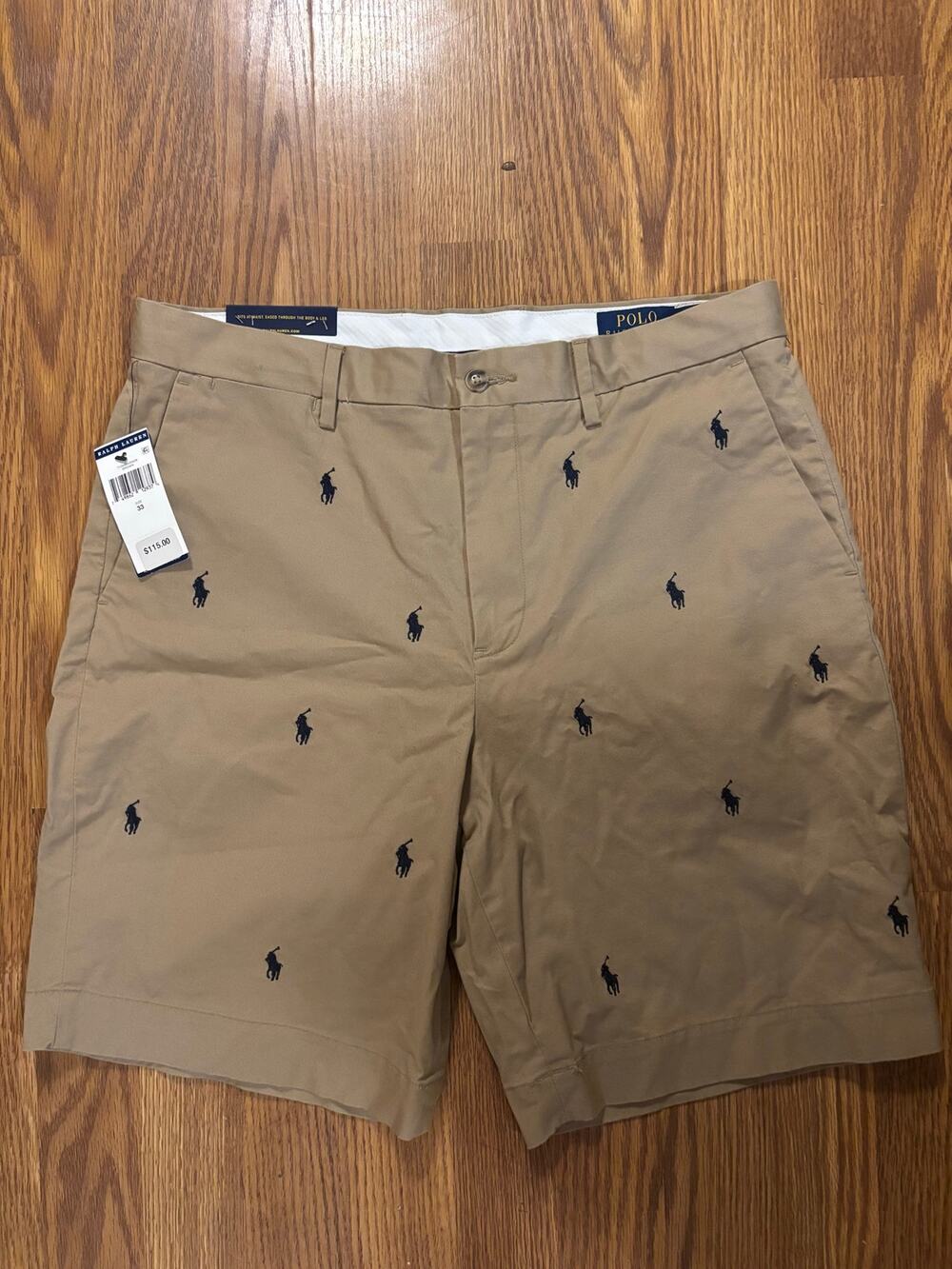 NWT Polo Ralph Lauren Men’s Khaki Stretch Classic Fit Pockets Shorts
